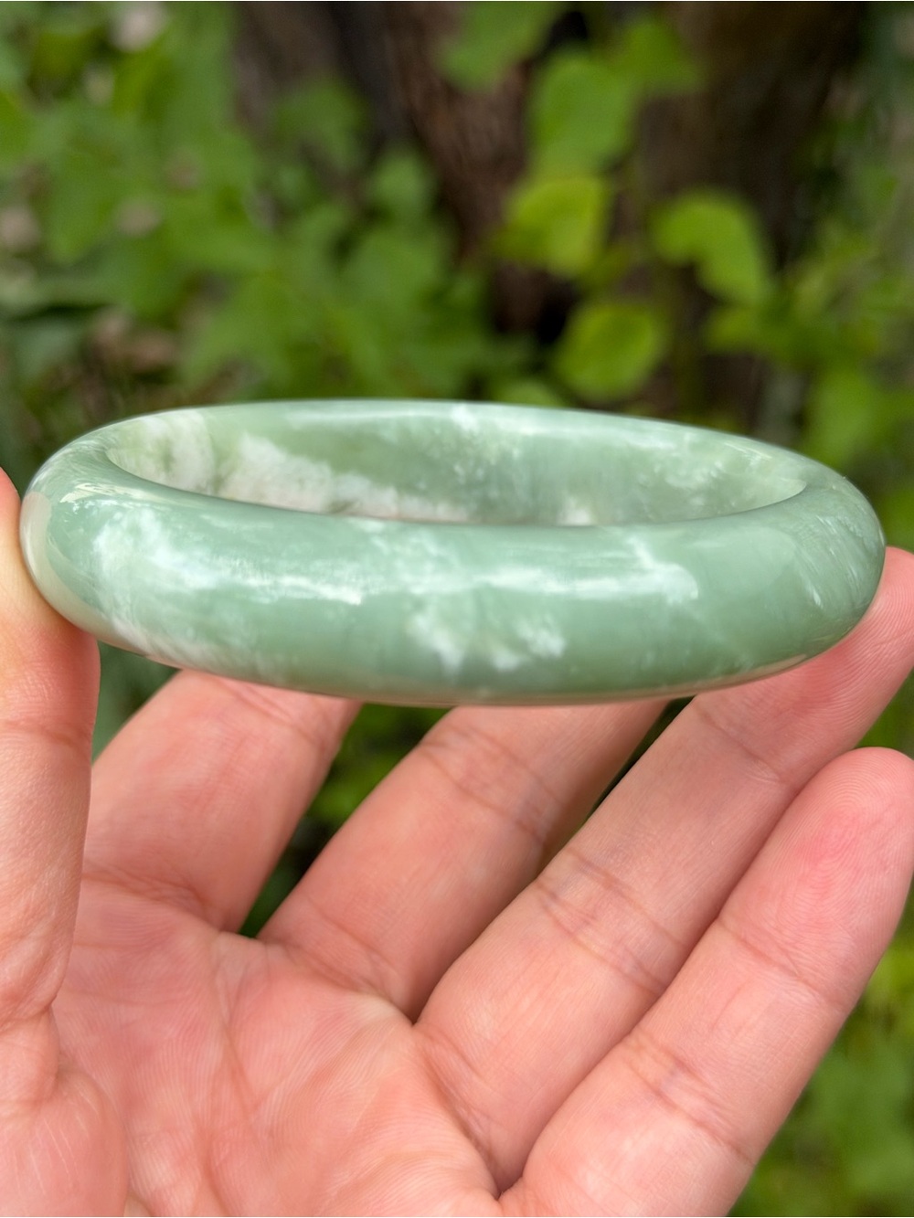 62mm inner diameter blue green‎ xiuyu jade bangle 1762